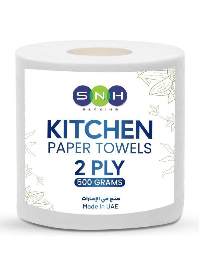 SNH Packing Kitchen Paper Towel Embossed 2 Ply 500 Grams, Pack of 1 Roll