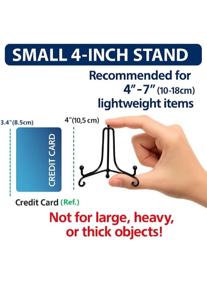 حامل عرض من الحديد بـ 6 قطع، حاملة صور من الحديد الأسود، تعرض إطارات الصور، الأطباق الزخرفية، الأجهزة اللوحية والفنون / 4 بوصة - Image 2