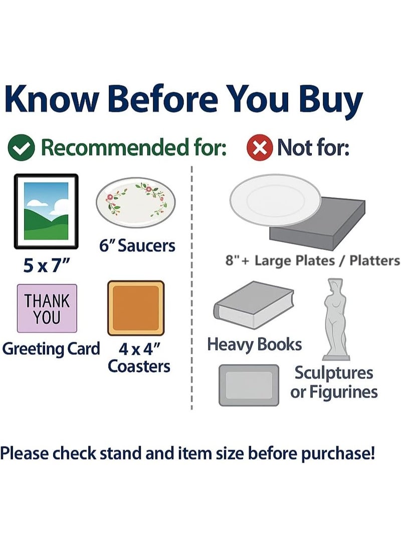 حامل عرض من الحديد بـ 6 قطع، حاملة صور من الحديد الأسود، تعرض إطارات الصور، الأطباق الزخرفية، الأجهزة اللوحية والفنون / 4 بوصة - Image 3