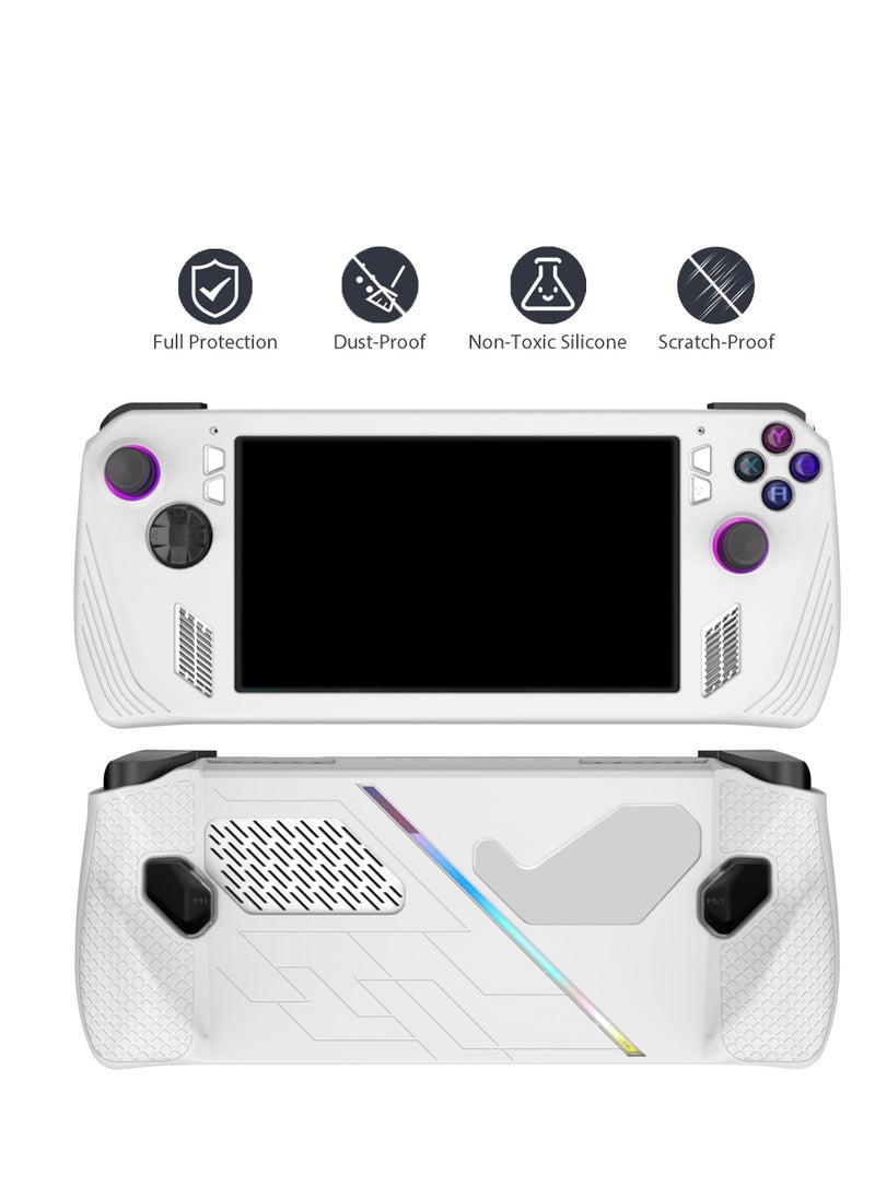 Excefore - Protective Case for Rog Ally, Silicone Case with Kickstand, Compitable with ROG Ally Gaming Handheld, Protective Cover Skin Shock-Absorption and Anti-Scratch, Anti-Slip (White) - Image 1