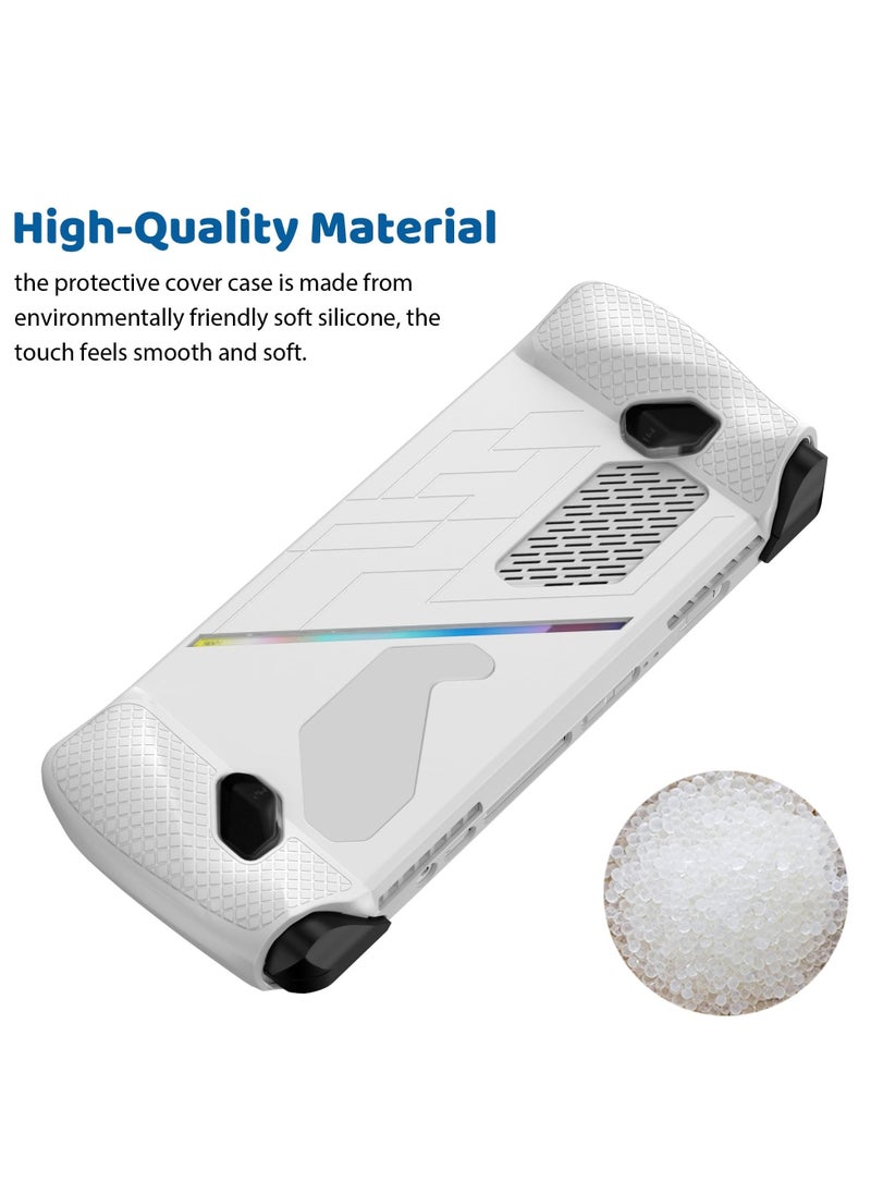 Excefore - Protective Case for Rog Ally, Silicone Case with Kickstand, Compitable with ROG Ally Gaming Handheld, Protective Cover Skin Shock-Absorption and Anti-Scratch, Anti-Slip (White) - Image 1
