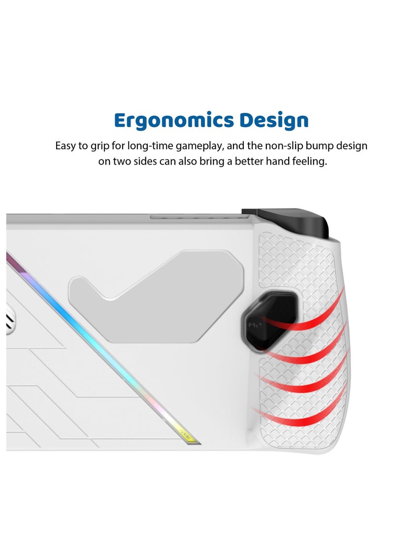 Excefore - Protective Case for Rog Ally, Silicone Case with Kickstand, Compitable with ROG Ally Gaming Handheld, Protective Cover Skin Shock-Absorption and Anti-Scratch, Anti-Slip (White) - Image 1