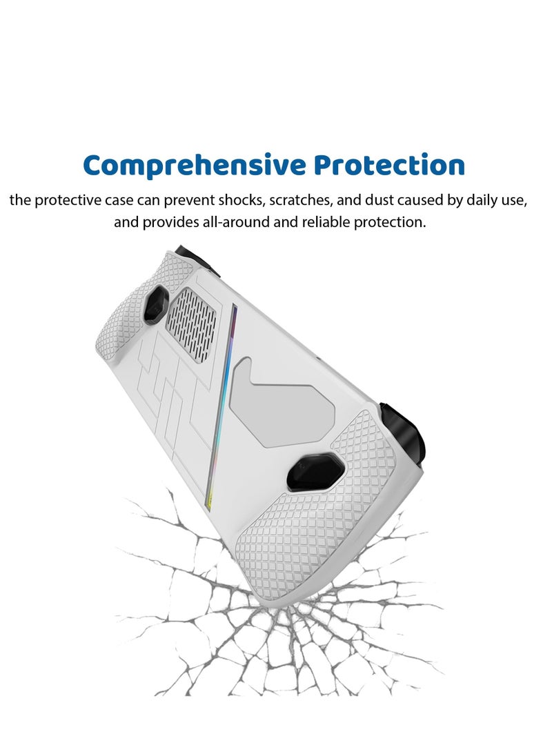 Excefore - Protective Case for Rog Ally, Silicone Case with Kickstand, Compitable with ROG Ally Gaming Handheld, Protective Cover Skin Shock-Absorption and Anti-Scratch, Anti-Slip (White) - Image 1