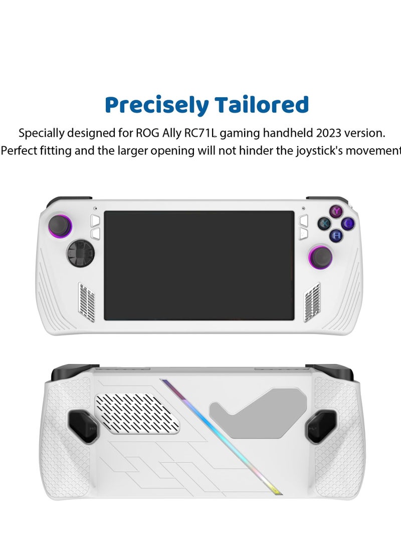 Excefore - Protective Case for Rog Ally, Silicone Case with Kickstand, Compitable with ROG Ally Gaming Handheld, Protective Cover Skin Shock-Absorption and Anti-Scratch, Anti-Slip (White) - Image 1