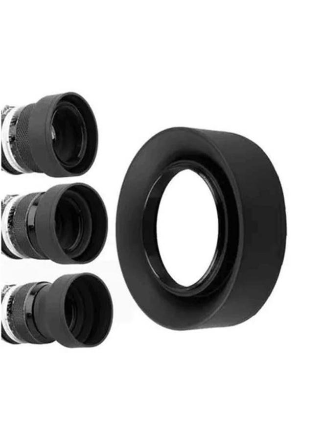 Generic 49/52/5558/62/6772/77/82 Wide-angle Medium Telephoto Lens Universal Soft Rubber Three-use Folding Hood-Body Color:Soft Glue Three-purpose Cover 77  - Image 3