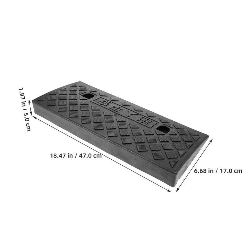 Plastic Threshold Ramp 50x17x5cm Black Sidewalk Curb Ramp For Wheelchairs Scooters Lightweight Anti Slip Entryways Vehicle Access - Image 3