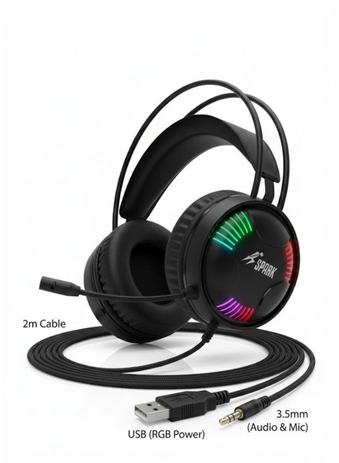 سبارك سماعة الألعاب SPARK H107 بإضاءة RGB وصوت محيطي - Image 1