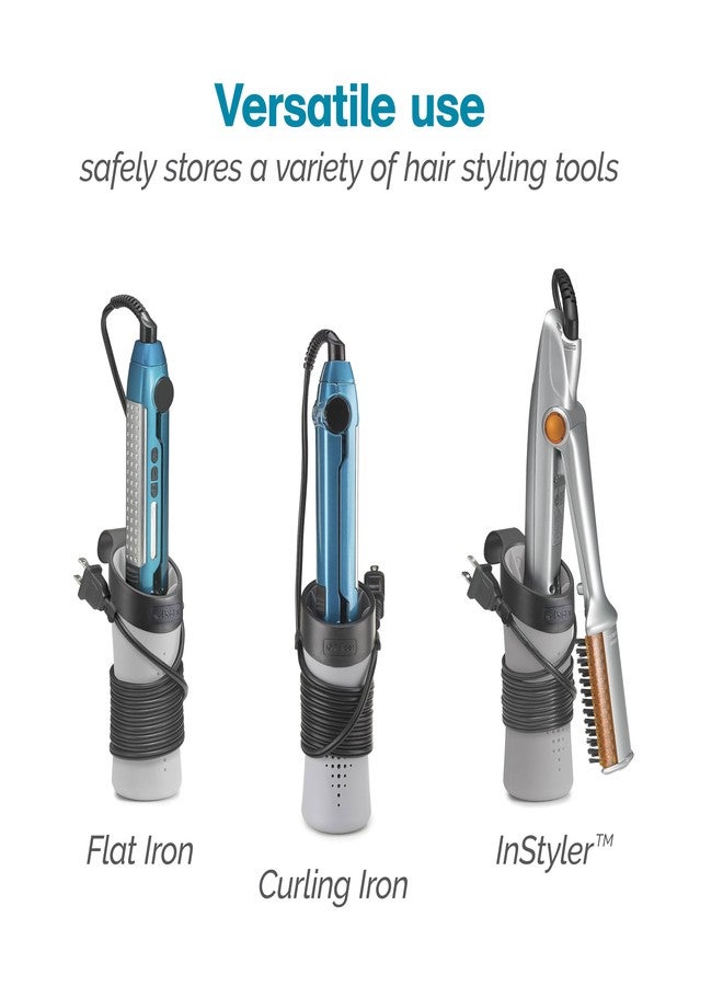 Polder BTH-7030-94 Hot Sleeve Hair Styling Tool Storage Caddy, 3" x 3.75" x 6.25", Gray - Image 5