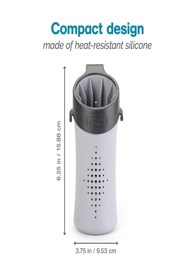 Polder BTH-7030-94 Hot Sleeve Hair Styling Tool Storage Caddy, 3" x 3.75" x 6.25", Gray - Image 2