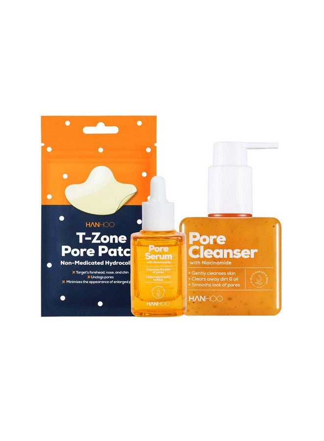 HANHOO Pore Cleanser Pore Serum And Tzone Pore Patch Bundle 2In1 Cleanser & Mask Gentle Exfoliating Pore Serum Absorbent Hydrocolloid Pore Patch 3 Fullsize Products - Image 1