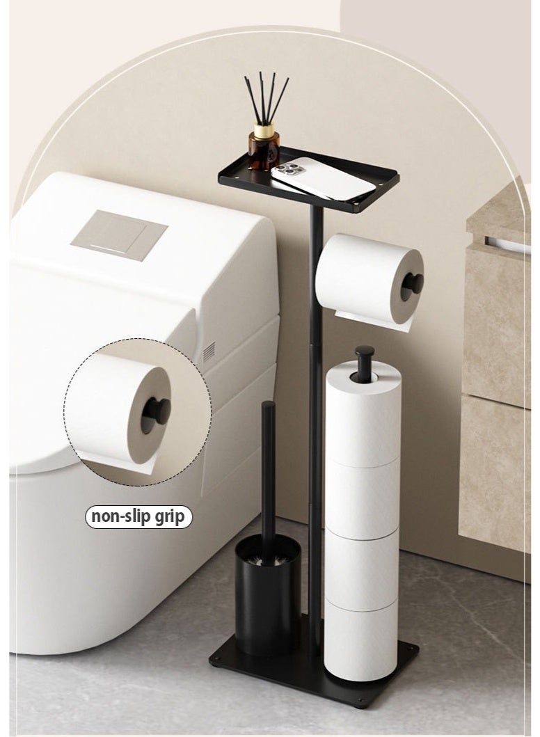 كيلا حامل ورق تواليت قائم مع فرشاة تواليت، حامل ورق تواليت من الفولاذ المقاوم للصدأ مع ملحقاته - Image 5