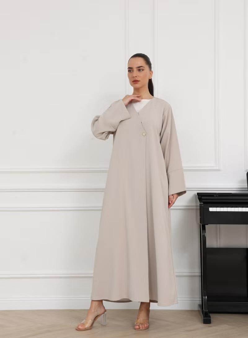 Nikias Abaya Crepe OverLap Abaya - Image 2