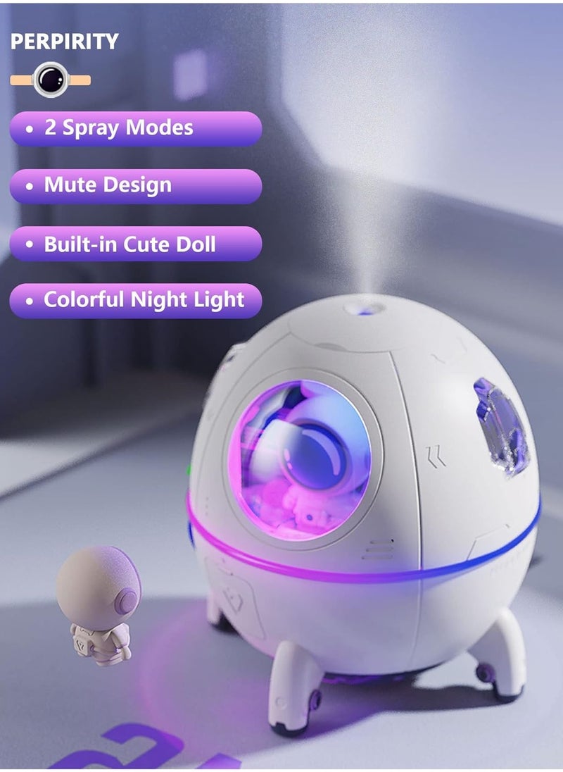 Purpurity Portable Mini Humidifier, 220ml Cool Mist Humidifier, Mini USB Desktop Humidifier with Auto Shut Off, Colorful Lights, Humidifier for Bedroom, Kids, Home, Travel (White)  - Image 3