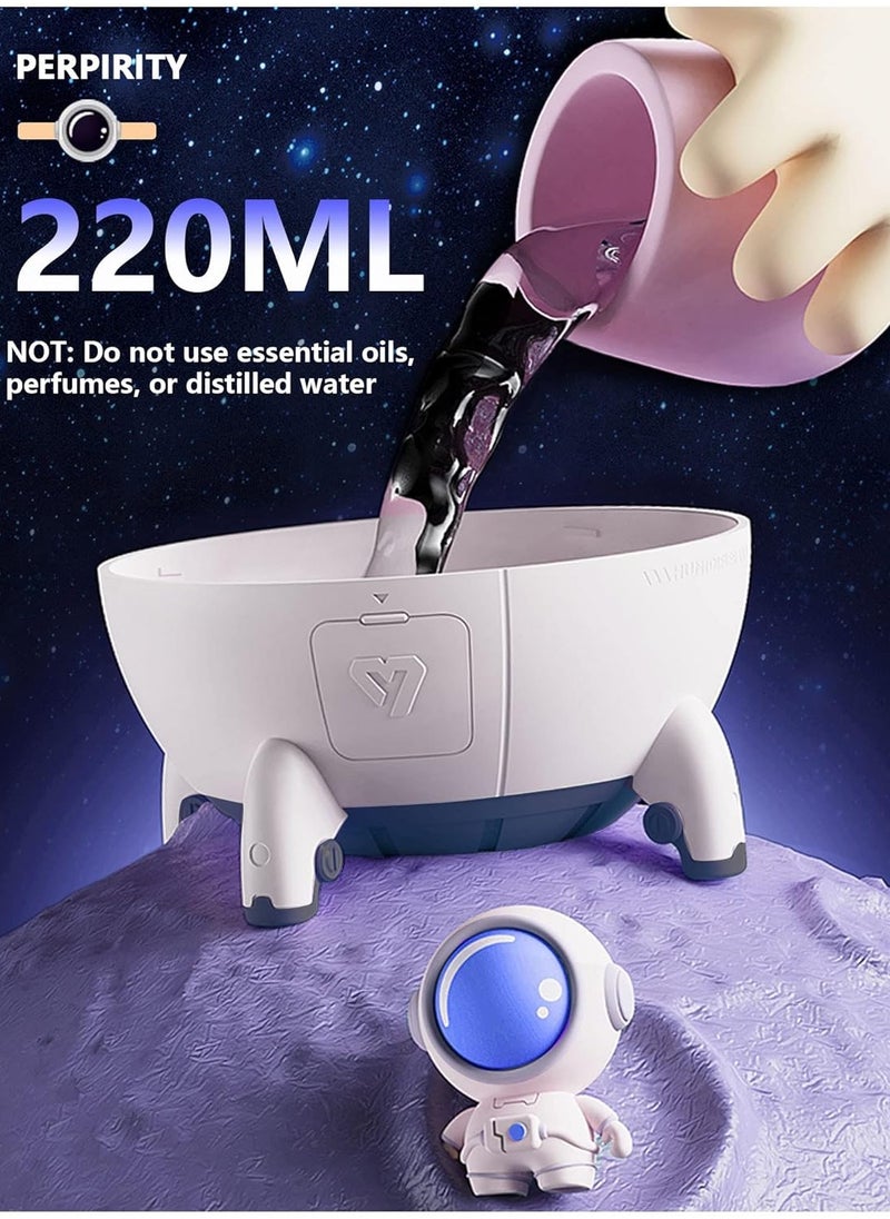 Purpurity Portable Mini Humidifier, 220ml Cool Mist Humidifier, Mini USB Desktop Humidifier with Auto Shut Off, Colorful Lights, Humidifier for Bedroom, Kids, Home, Travel (White)  - Image 4