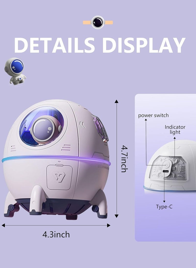 Purpurity Portable Mini Humidifier, 220ml Cool Mist Humidifier, Mini USB Desktop Humidifier with Auto Shut Off, Colorful Lights, Humidifier for Bedroom, Kids, Home, Travel (White)