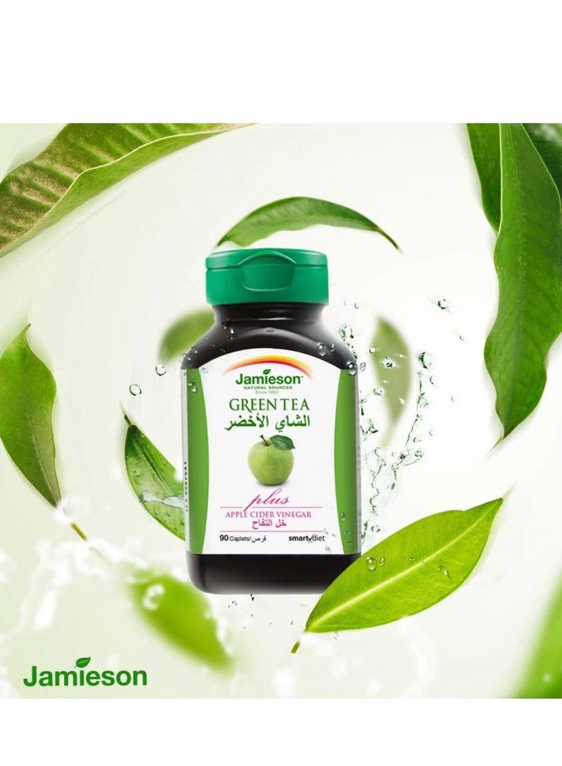 Jamieson Jamieson Green Tea Caplets with Apple Cider Vinegar 90 Capsules  - Image 2
