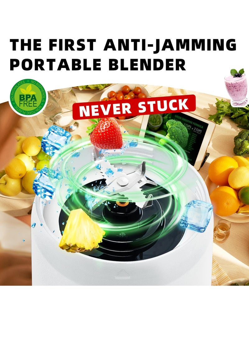 Portable Blender, Mini Blender for Shakes and Smoothies, 24oz Travel Blender USB Rechargeable, Wireless Portable Personal Blender, BPA Free Sporty bottle with a Travel Lid (Black Base Grey Lid) - Image 4