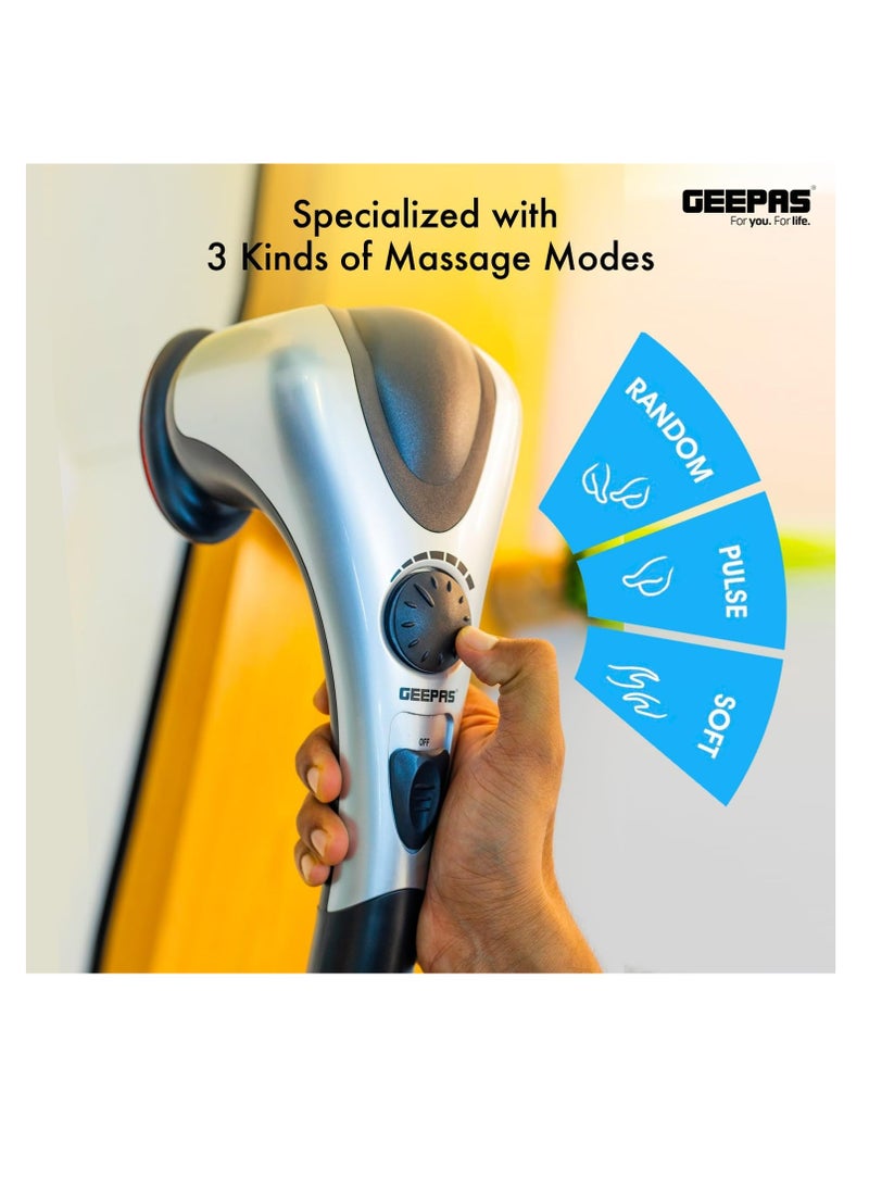 GEEPAS Geepas Electric 2 Head Massager - Handheld Massagers Head Deep Tissue Percussion Massages For Full Body Massage For Neck, Shoulder, Head, Foot, Leg | Ideal For Father Mother | 2 Years Warranty  - Image 4