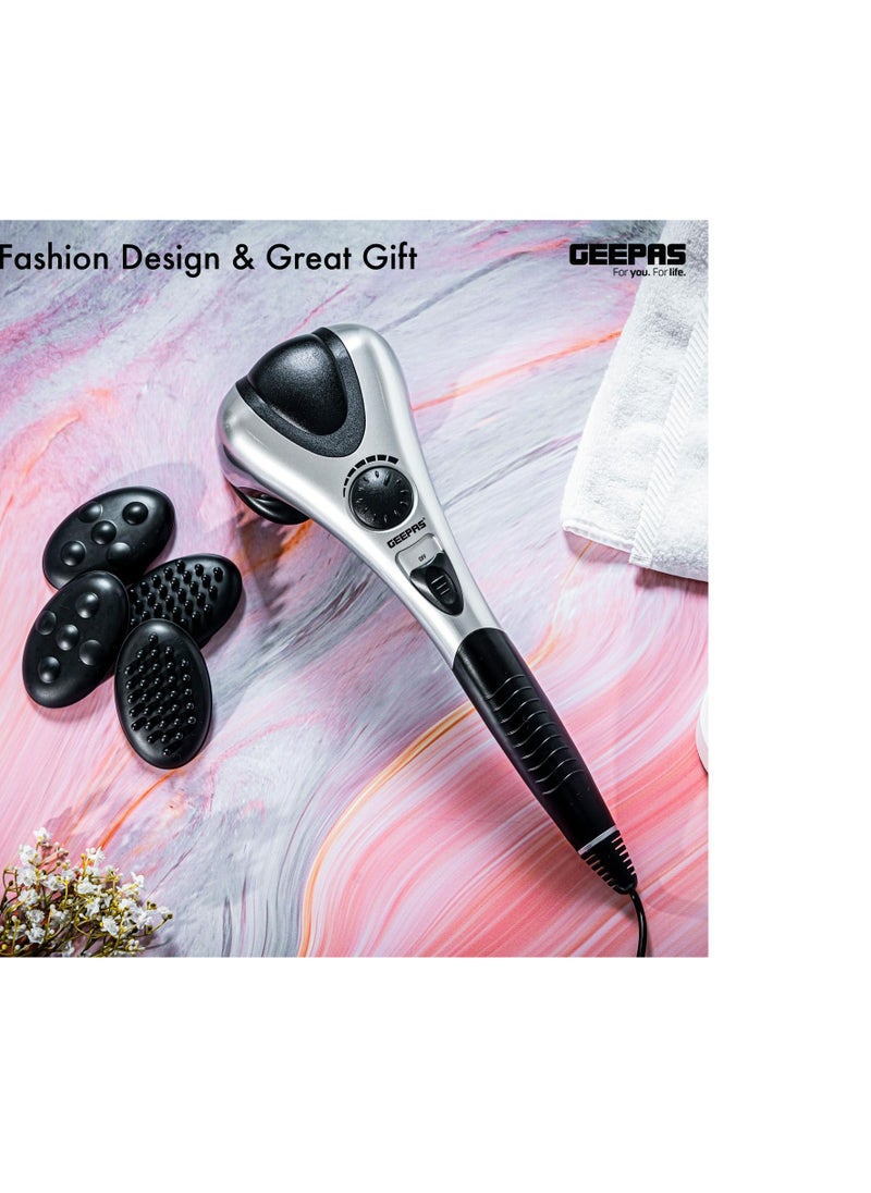 GEEPAS Geepas Electric 2 Head Massager - Handheld Massagers Head Deep Tissue Percussion Massages For Full Body Massage For Neck, Shoulder, Head, Foot, Leg | Ideal For Father Mother | 2 Years Warranty  - Image 2
