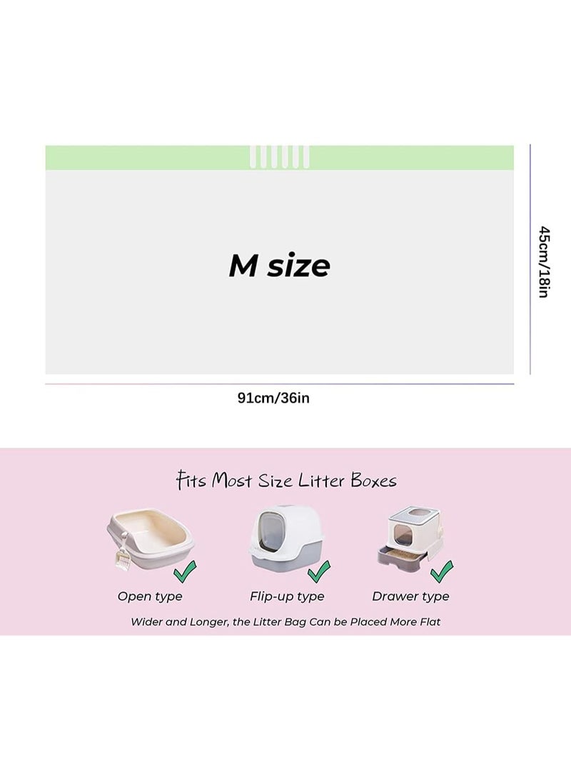إيروريكس بطانات صندوق فضلات القطط مع أكياس التخلص من النفايات المقاومة للتسرب لسهولة التنظيف وتناسب معظم صناديق الفضلات (36 × 18 بوصة متوسطة، 15 قطعة) - Image 5