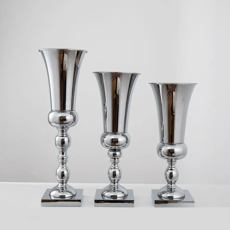 Y&D Electroplated Iron Art Vase, Metal Craft Road Guide, Wedding Centerpieces & Table Decorations for Home Decor - Image 2