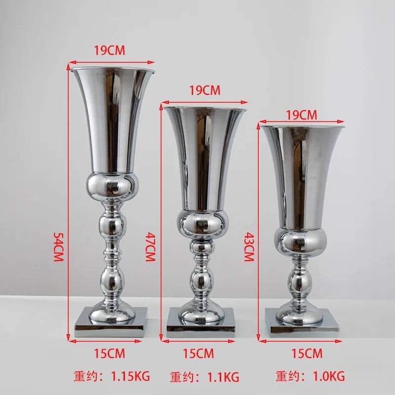 Y&D Electroplated Iron Art Vase, Metal Craft Road Guide, Wedding Centerpieces & Table Decorations for Home Decor - Image 1