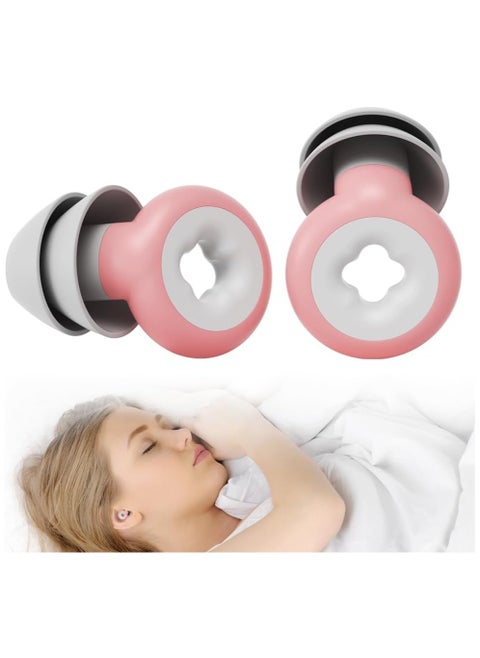 Ear Plugs for Sleeping Noise Cancelling, Immersive Silicone Noise Cancelling Earplugs for Sleeping, Studying, Working, Traveling, Swimming (-33dB) (Pink)
