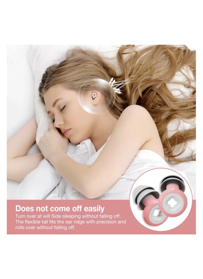 Bukela - Ear Plugs for Sleeping Noise Cancelling, Immersive Silicone Noise Cancelling Earplugs for Sleeping, Studying, Working, Traveling, Swimming (-33dB) (Pink) - Image 1