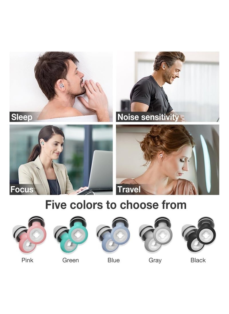 Bukela - Ear Plugs for Sleeping Noise Cancelling, Immersive Silicone Noise Cancelling Earplugs for Sleeping, Studying, Working, Traveling, Swimming (-33dB) (Pink) - Image 1