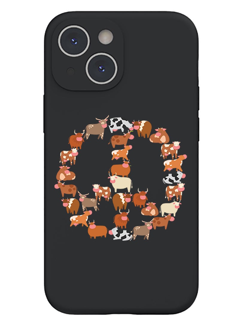 Theodor Protective Slim Fit Case Liquid Silicone Cover with Full Body Protection Anti-Scratch Shockproof Case For iPhone 15 Black  - Dad is the best friend Black copy - Image 1