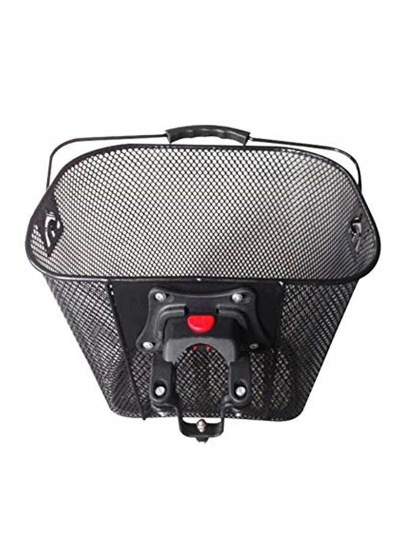 Generic Bike Front Carrier Basket Pet Carrier Quick Release Basket designed Metal Mesh Basket for Front of Bicycle  - Image 4