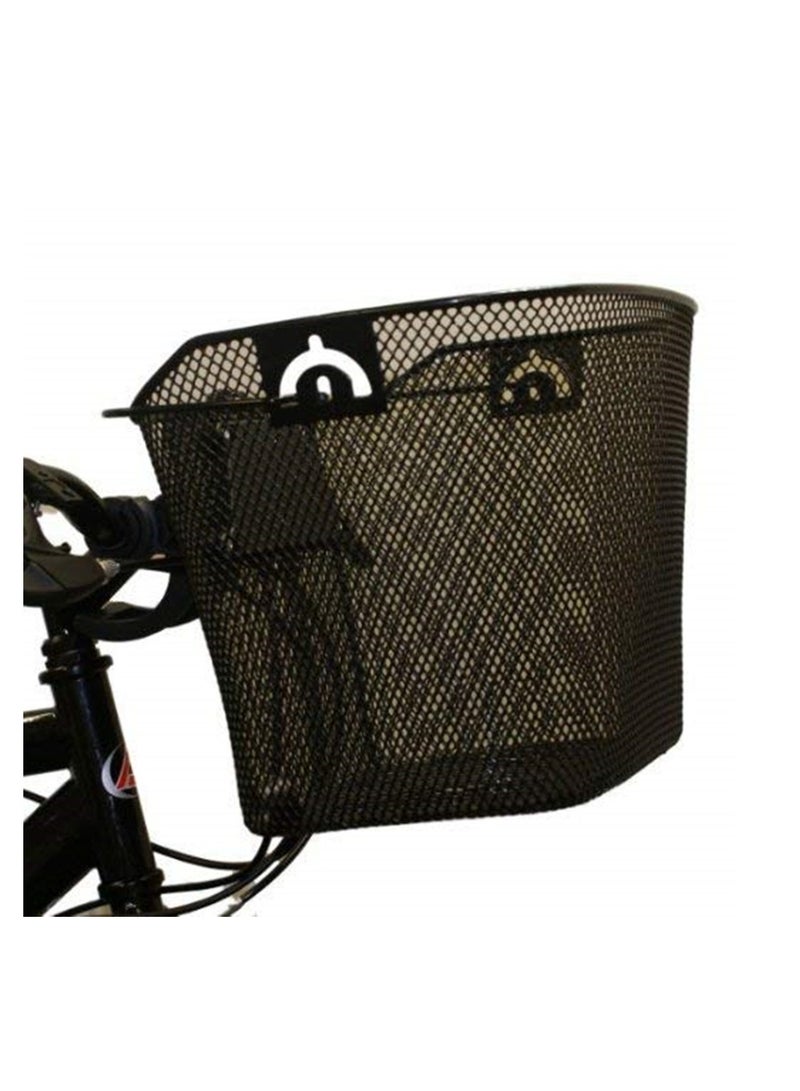 Generic Bike Front Carrier Basket Pet Carrier Quick Release Basket designed Metal Mesh Basket for Front of Bicycle  - Image 3