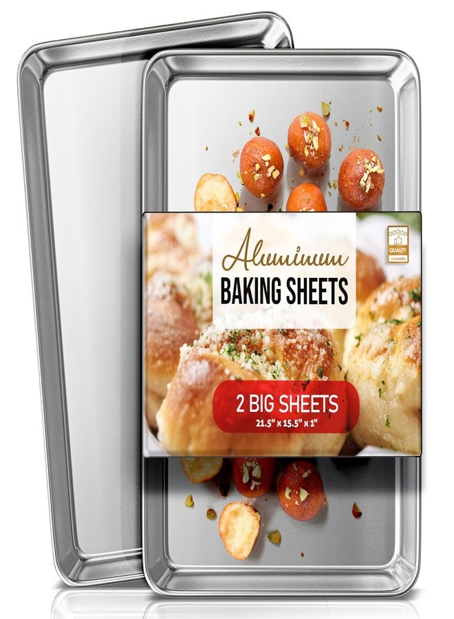 Eatex Aluminum Baking Sheet Set, 2 Pack Cookie Sheet Set, 21” x 15” Large Baking Pan Set, Cookie Sheets for Baking Nonstick, Baking Pans Set, Steel Baking Sheets for Oven, Big Sheet Pans for Baking - Image 1