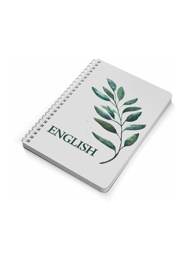LOWHA A5 English Printed Notebook Grey/Green - Image 2