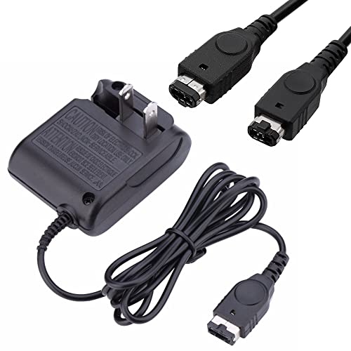 CSTESVN GBA SP Charger and Link Cable Set, AC Adapter and 2 Player Game Link Cable for Gameboy Advance SP, Wall Travel Charger Power 5.2V 450mA for Game Boy Advance SP - Image 1