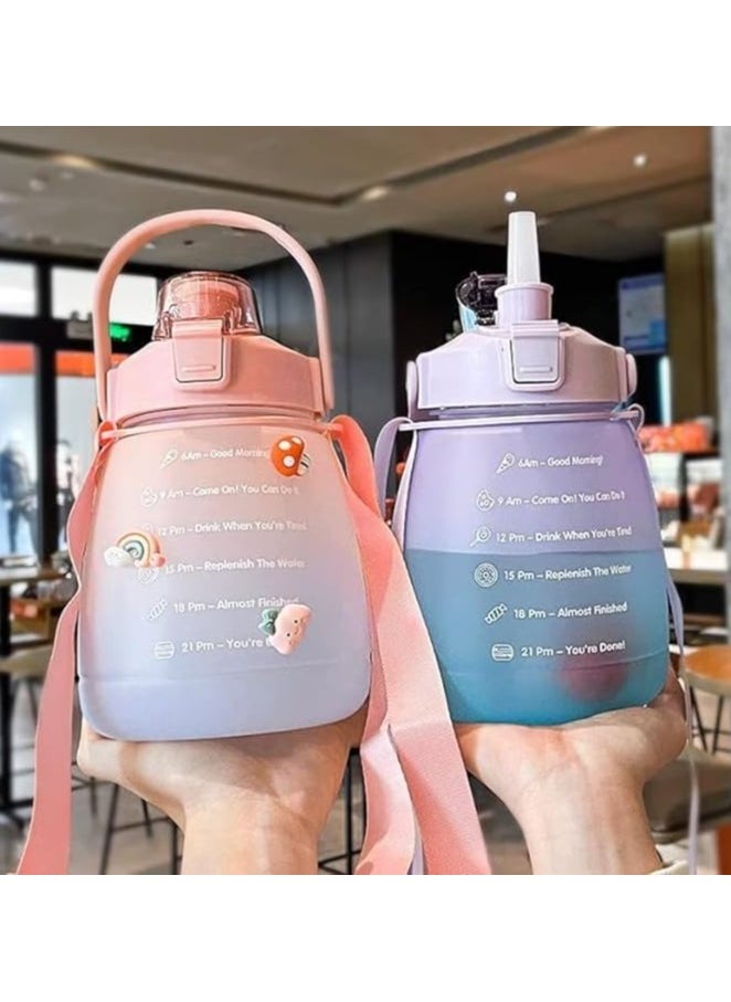 Multicolored water bottle for children and adults