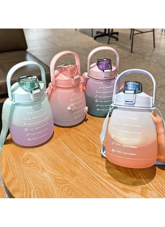 Multicolored water bottle for children and adults