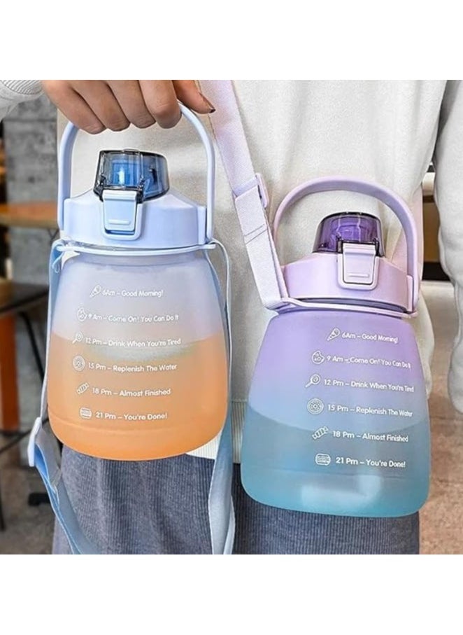 Multicolored water bottle for children and adults