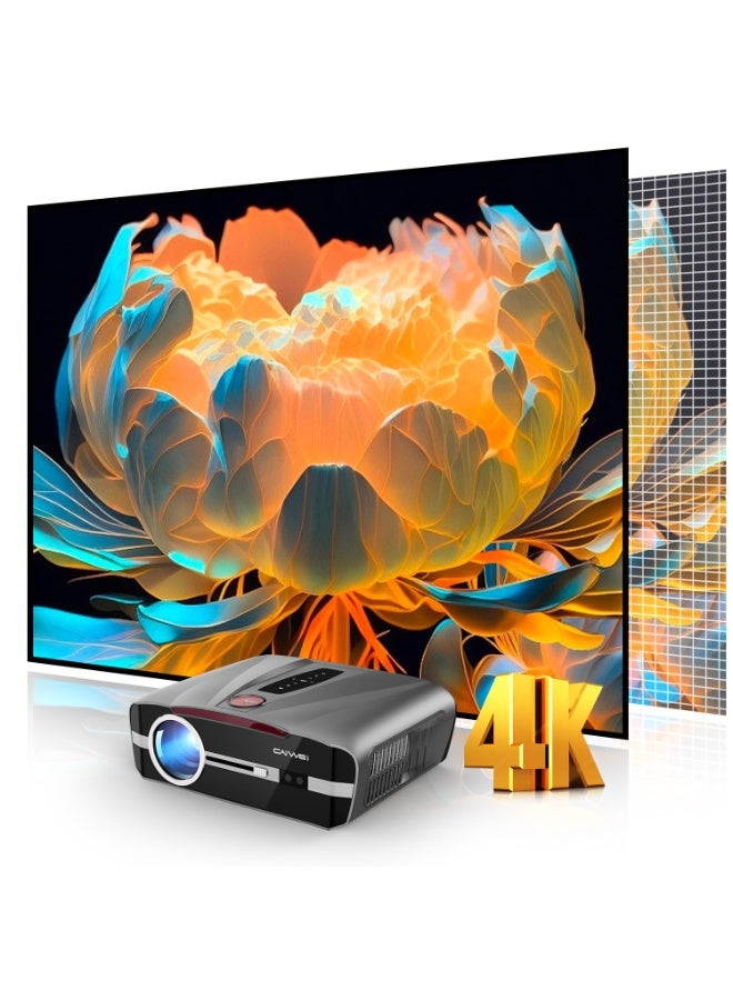 CAIWEI Projector 4K Ultra HD 1500 ANSI WiFi 6 Bluetooth NFC Auto Focus HDMI 2.1 ARC USB for Movie Video Gaming CIVE Home Theater - Image 1