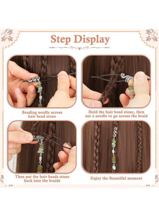 Jollidecor 80 Pcs Natural Crystal Stone Dreadlock Accessories Jollidecor Hair Jewelry For Braids Hair Spirals Gems Charms Adjust Gold Loc Jewelry For Hair Cuffs For Girls Women Braids Hairstyle Decoration - Image 4