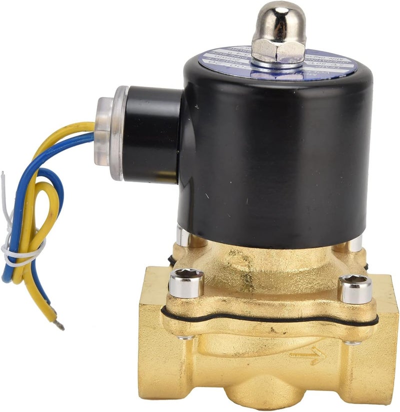 2W - 200-20 G3/4in Brass Solenoid Valve, Normally Closed Electric Solenoid Valve for Water Air Gas, Direct - Acting Diaphragm Design with Manual Override (AC110V) - Image 2