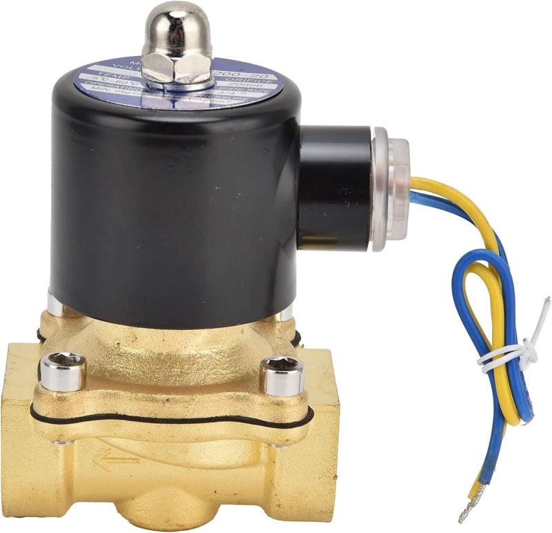 2W - 200-20 G3/4in Brass Solenoid Valve, Normally Closed Electric Solenoid Valve for Water Air Gas, Direct - Acting Diaphragm Design with Manual Override (AC110V) - Image 1