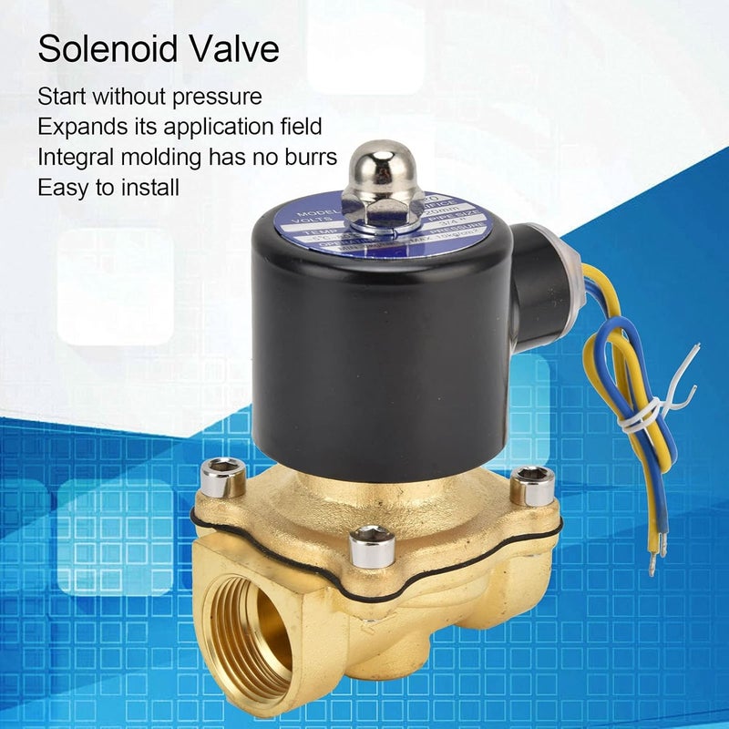2W - 200-20 G3/4in Brass Solenoid Valve, Normally Closed Electric Solenoid Valve for Water Air Gas, Direct - Acting Diaphragm Design with Manual Override (AC110V) - Image 4