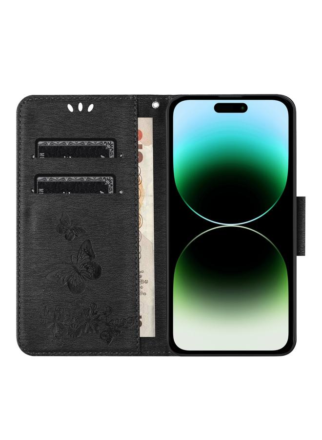 اس-توب جراب لهاتف iPhone 15 Pro مصنوع من الجلد المنقوش بنقشة الفراشة - Image 4