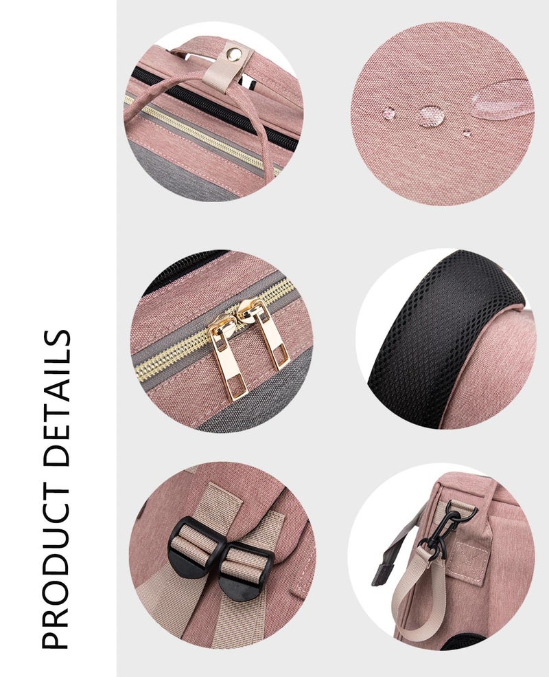 houscly Diaper Bag Backpack with Changing Station: Pink Baby Bags for Girls Boys Mom with Large Capacity PaÃ±aleras Para Bebe NiÃ±a Baby Girl Newborn Essentials Must Haves Baby Shower Gifts Baby Registry - Image 5