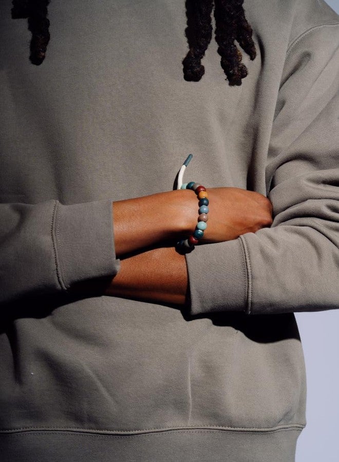 Rastaclat Beaded Bracelet for Men and Women - Karma Marbled Multicolor Bracelet | Adjustable Stackable & Beaded by Hand (Medium/Large) - Image 4