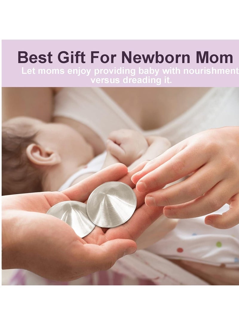 كِينْسُون أكواب إرضاع فضية لإرضاع حديثي الولادة، أغطية فضية للحلمات للرضاعة الطبيعية، واقيات إرضاع فضية، أكواب إرضاع فضية، أكواب علاجية، مستلزمات أساسية لحديثي الولادة، تهدئة الحلمات المتقرحة والمتشققة - Image 2