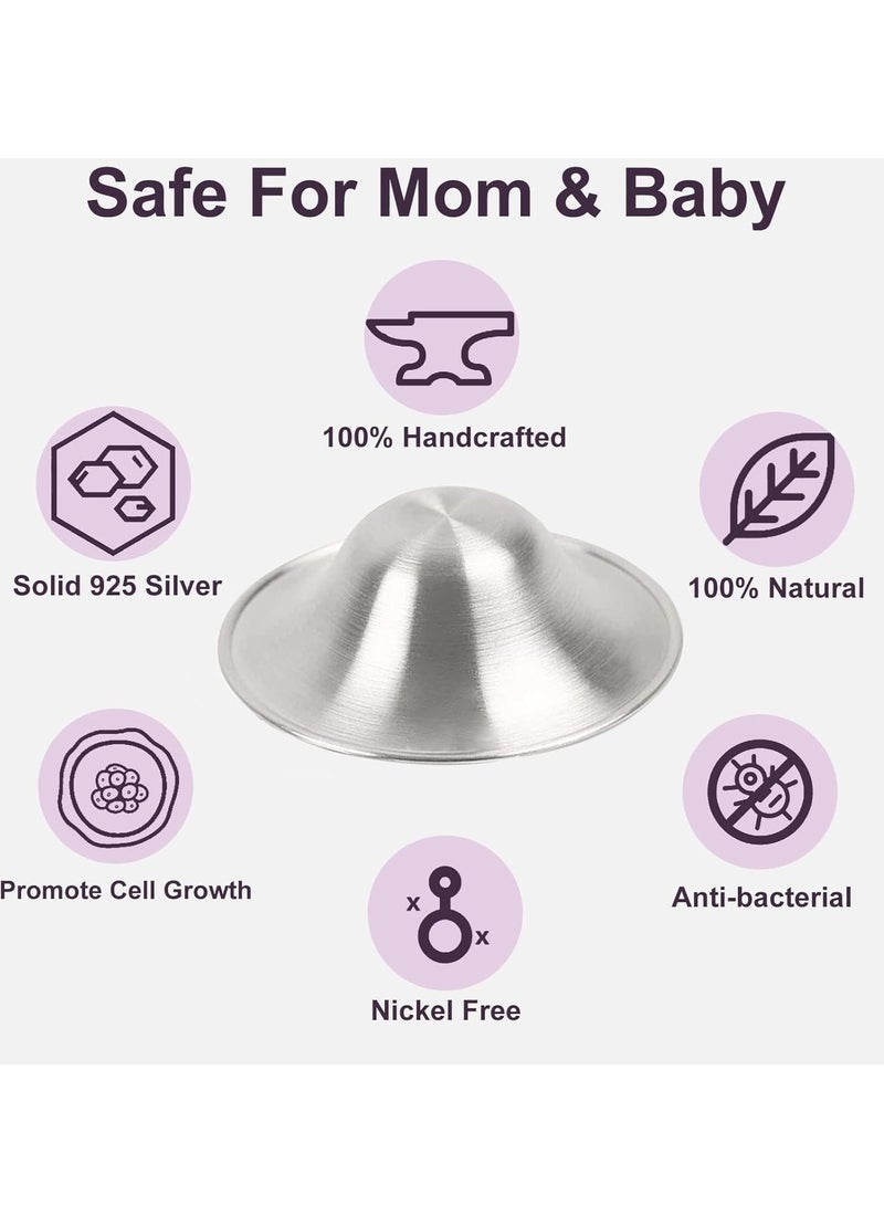 كِينْسُون أكواب إرضاع فضية لإرضاع حديثي الولادة، أغطية فضية للحلمات للرضاعة الطبيعية، واقيات إرضاع فضية، أكواب إرضاع فضية، أكواب علاجية، مستلزمات أساسية لحديثي الولادة، تهدئة الحلمات المتقرحة والمتشققة - Image 5