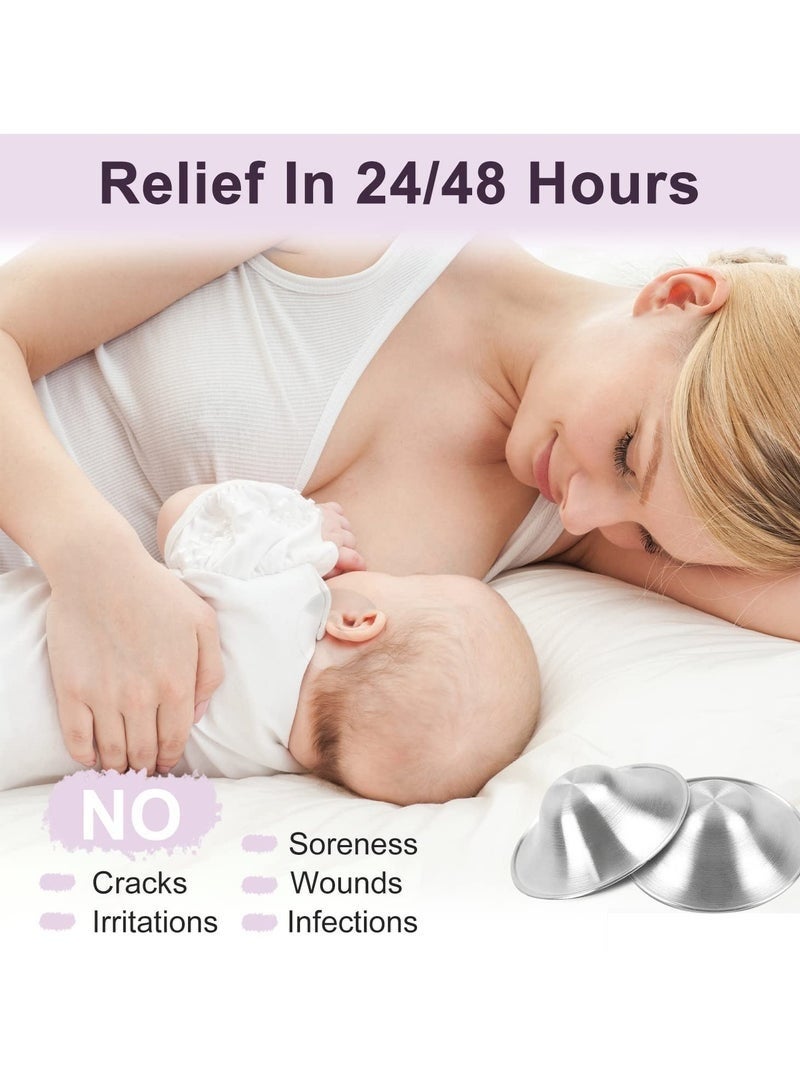 كِينْسُون أكواب إرضاع فضية لإرضاع حديثي الولادة، أغطية فضية للحلمات للرضاعة الطبيعية، واقيات إرضاع فضية، أكواب إرضاع فضية، أكواب علاجية، مستلزمات أساسية لحديثي الولادة، تهدئة الحلمات المتقرحة والمتشققة - Image 3