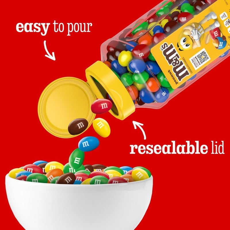 M&M'S M&M’s Milk Chocolate and Peanut Bulk Candy Jars - Assorted Chocolate Candies, 48.5 Oz Total (Pack of 2) - Image 4